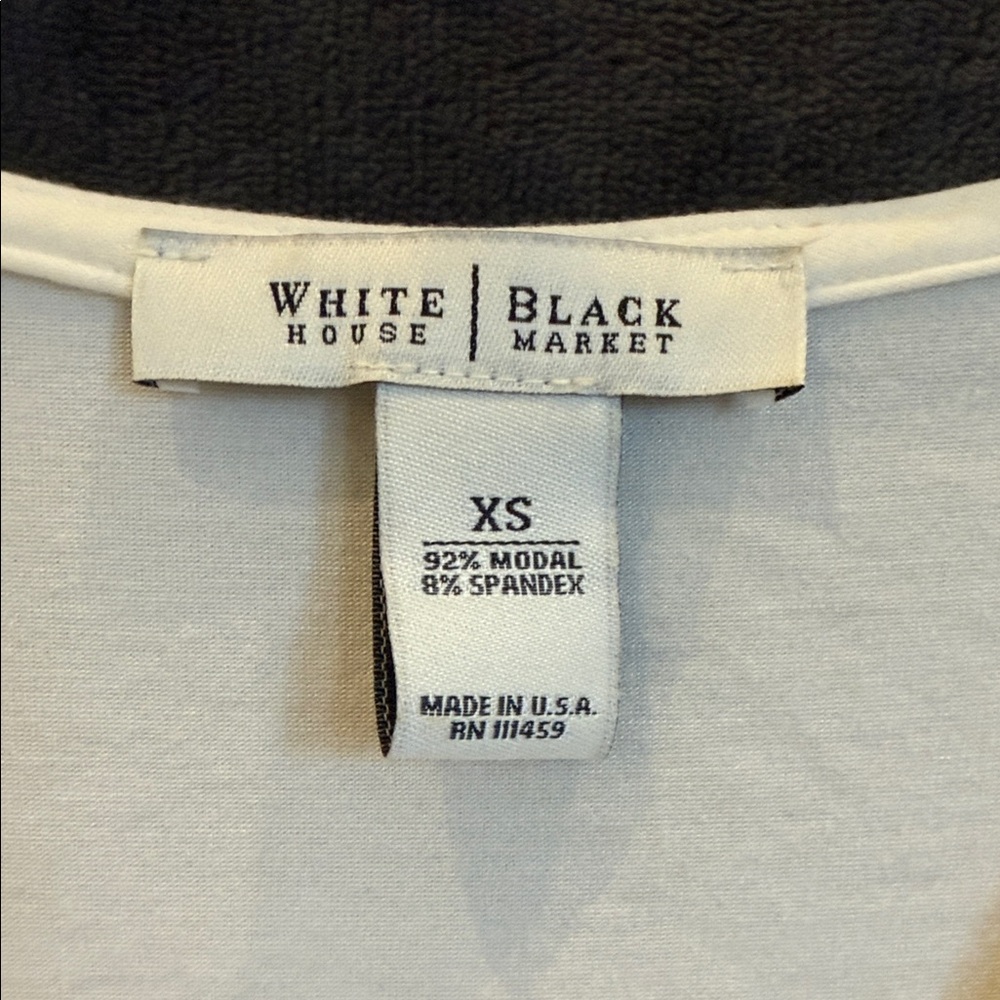 White House Black Market Cream Wrap Blouse - Picture 2 of 3